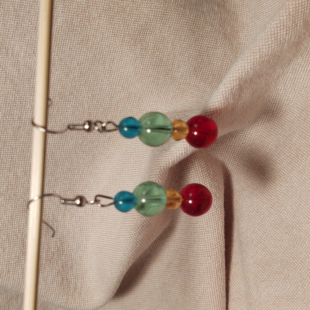 Women's Colored Glass Bead Earrings